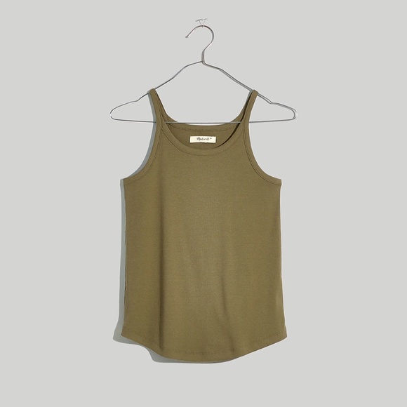 Madewell Army Green (Distant surplus) Brightside '90s Tank Lucia tank Small New - Picture 1 of 3